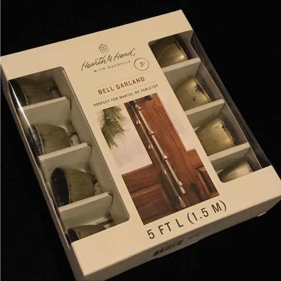 Decorative Metal Bell Christmas Garland Antique Brass Finish 2023- Hearth & Hand - Picture 4 of 4